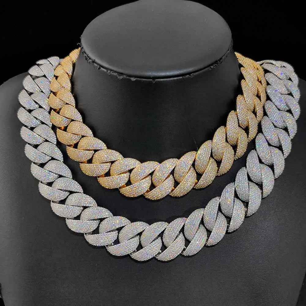 Collar Cuban Royale 24 mm – Zirconias Cúbicas en Oro o Plata