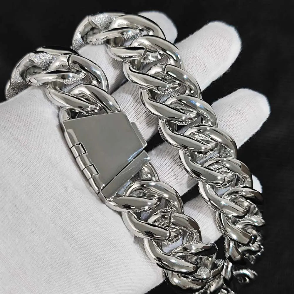 Collar Cuban Royale 24 mm – Zirconias Cúbicas en Oro o Plata