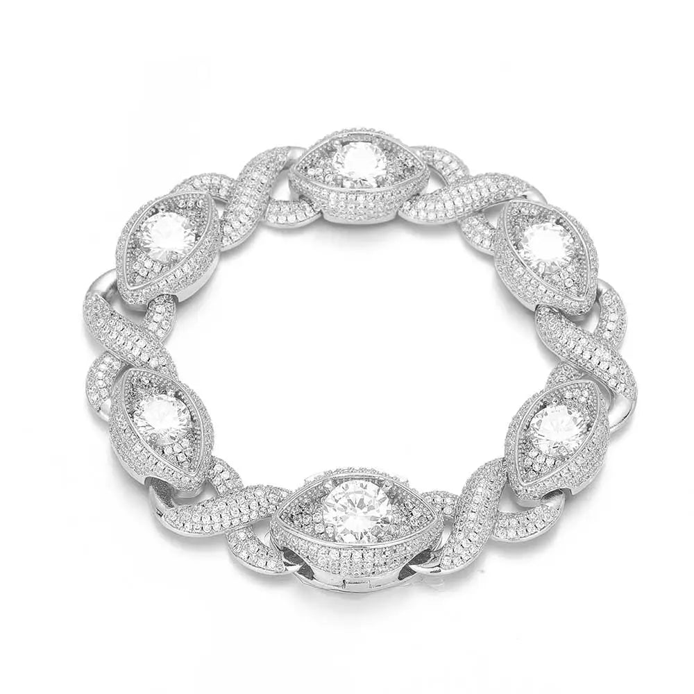 Set Infinity Cuban 15 mm – Collar y Pulsera con Zirconias Cúbicas en Baño de Oro