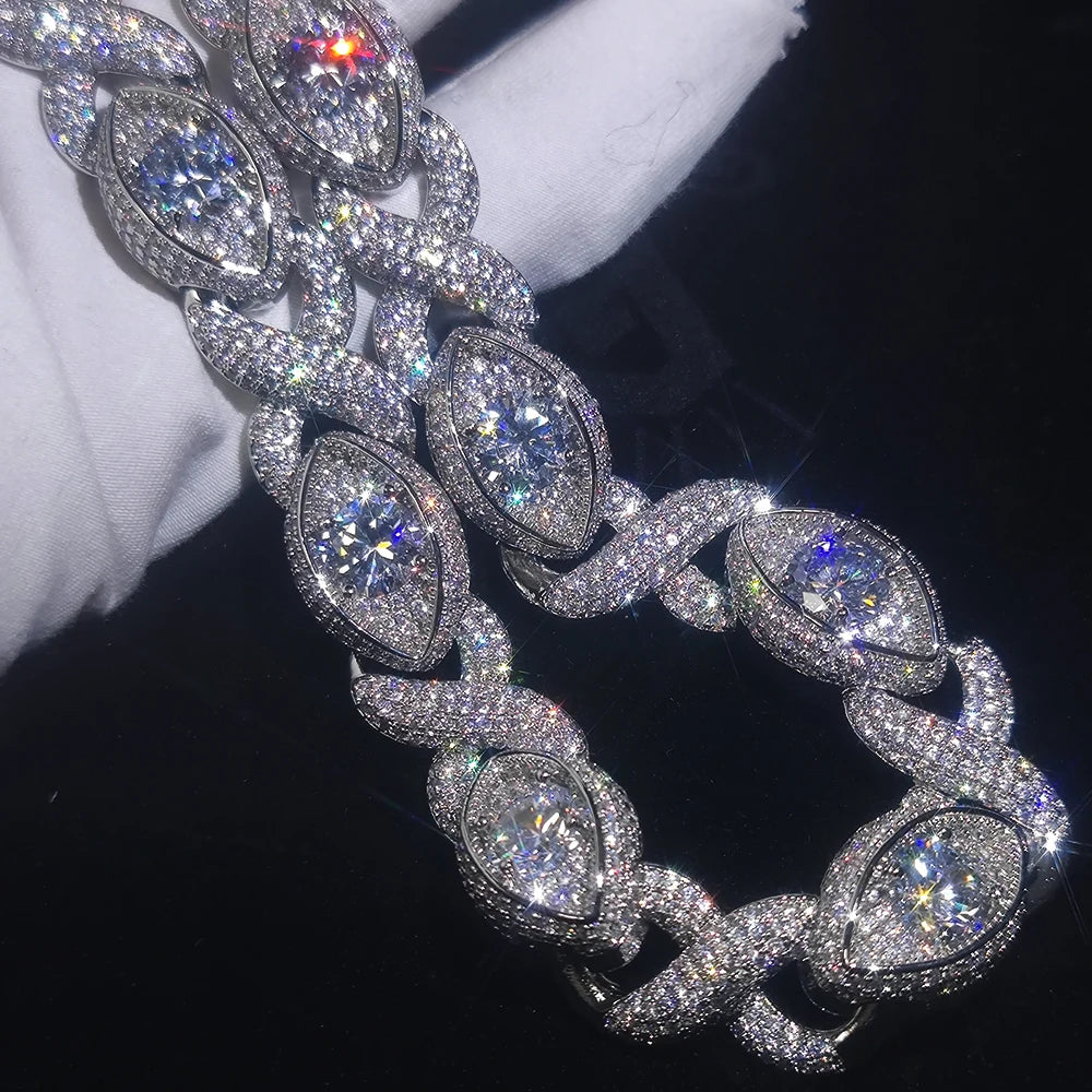 Set Infinity Cuban 15 mm – Collar y Pulsera con Zirconias Cúbicas en Baño de Oro