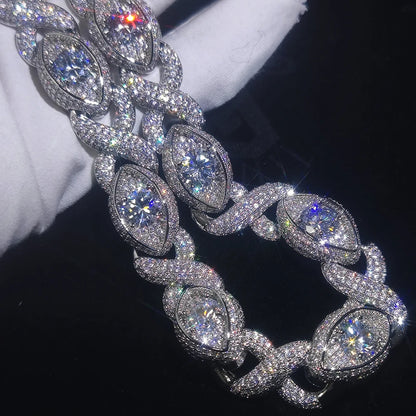 Set Infinity Cuban 15 mm – Collar y Pulsera con Zirconias Cúbicas en Baño de Oro