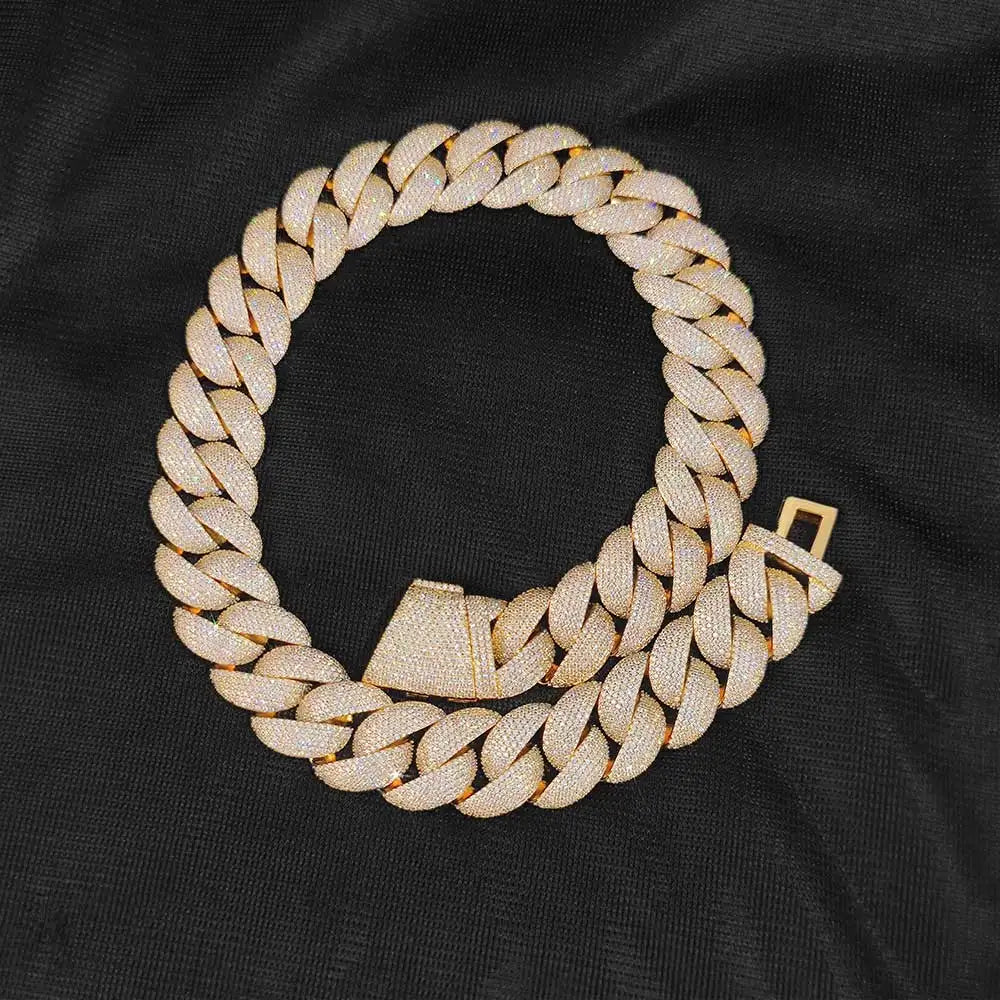 Collar Cuban Royale 24 mm – Zirconias Cúbicas en Oro o Plata